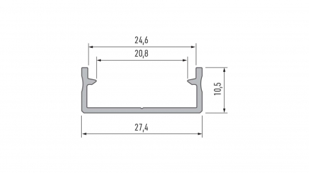 Lumines profile type DUAL nonanodized, 3 m
