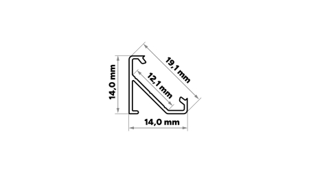 Profile TEKKNI+ type BARDE+ white lacquered, 1 m