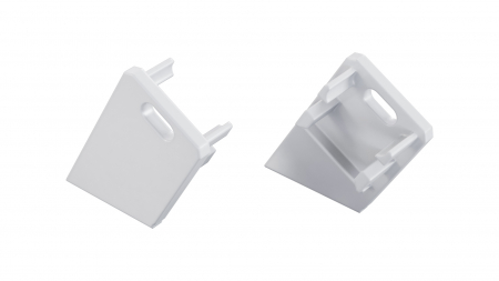 LUMINES ALU End cap Sono white lacquered left with a hole