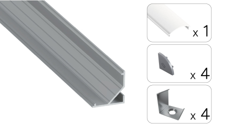 TEKKNI ARRE Set, silver, frozen cover, 2.02 m