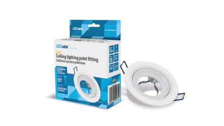 Ceiling lighting point fitting LUCA cast round adjustable matt white