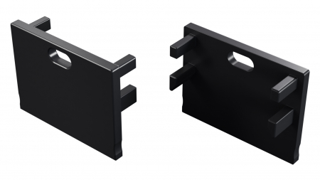 LUMINES ALU End cap Motta black lacquered with a hole