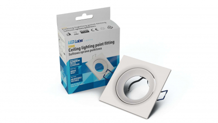 Ceiling lighting point fitting TORN cast square adjustable matt white