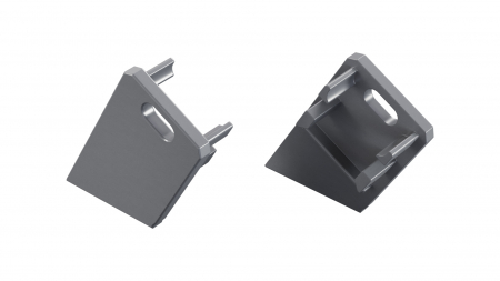 LUMINES ALU End cap Sono silver anodized left with a hole