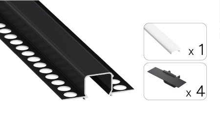 TEKKNI MOSSO Set, black, milky cover, 3 m