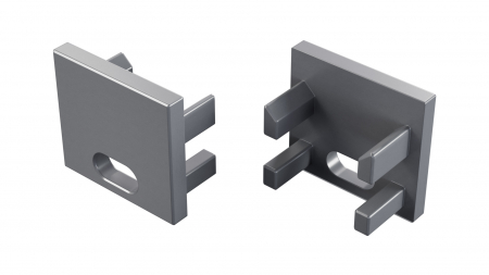 LUMINES ALU End cap CANTO/VIGO silver anodized with a hole