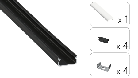 TEKKNI ORRE Set, black, milky cover, 2.02 m