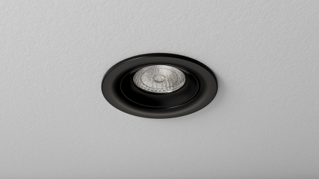 Ceiling lighting point fitting LUCA cast round adjustable matt black