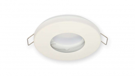 Light fixture with increased water resistance round white