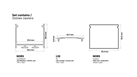 TEKKNI NORS Set, black, milky cover, 3 m