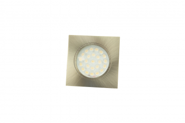 Recessed square furniture luminaire, 1.8 W, satin chrome