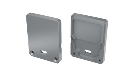 LUMINES ALU End cap  SILEDA+Tall silver lacquered with a hole