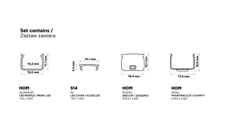 TEKKNI HOM Set, black, frozen, 2.02 m