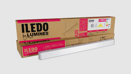 LUMINES ILEDO Linear LED Luminaire - silver anodized - 4000K - 180cm