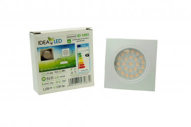 Recessed square furniture luminaire, 1.8 W, aluminium
