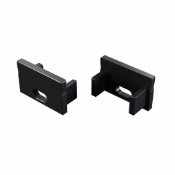LUMINES ALU end cap FMN black with a hole