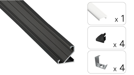 TEKKNI BARDE Set, black, milky cover, 2.02 m