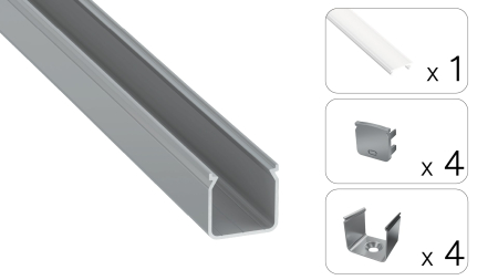 TEKKNI HELSE Set, silver, frozen cover, 2.02 m