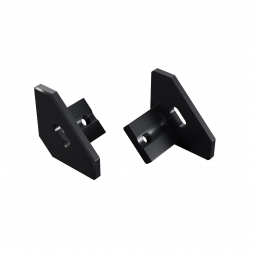 LUMINES ALU End cap ajar black anodized with a hole