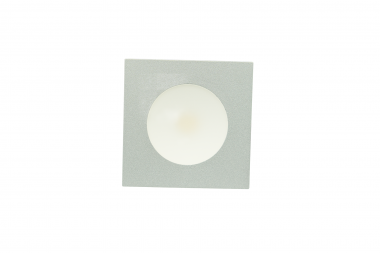 Recessed square furniture luminaire, 2 W, grey – neutral-white
