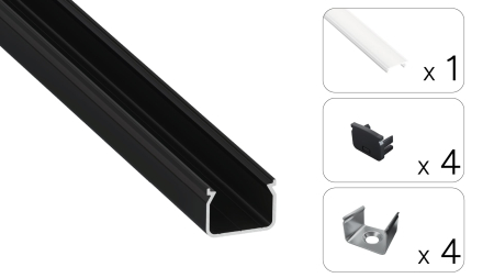 TEKKNI HOM Set, black, frozen, 3 m