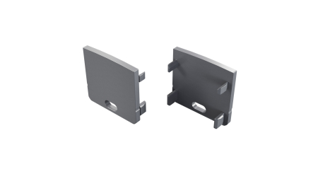 LUMINES ALU End cap RAI silver anodized with a hole