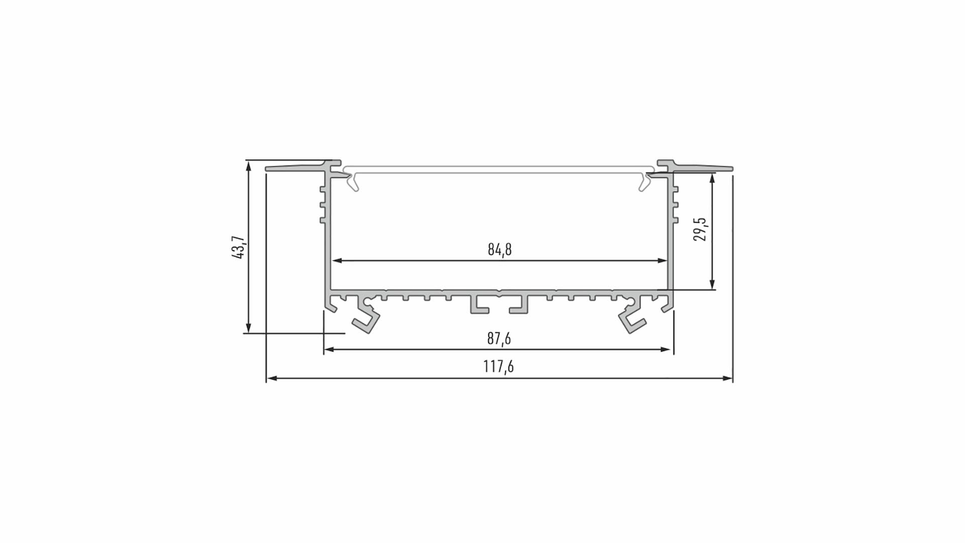 Lumines profile type SORGA lacquered black, 3 m