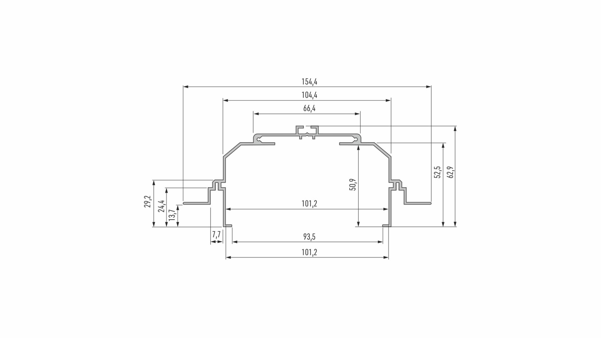 Lumines profile type LARGO M4 lacquered black, 3 m
