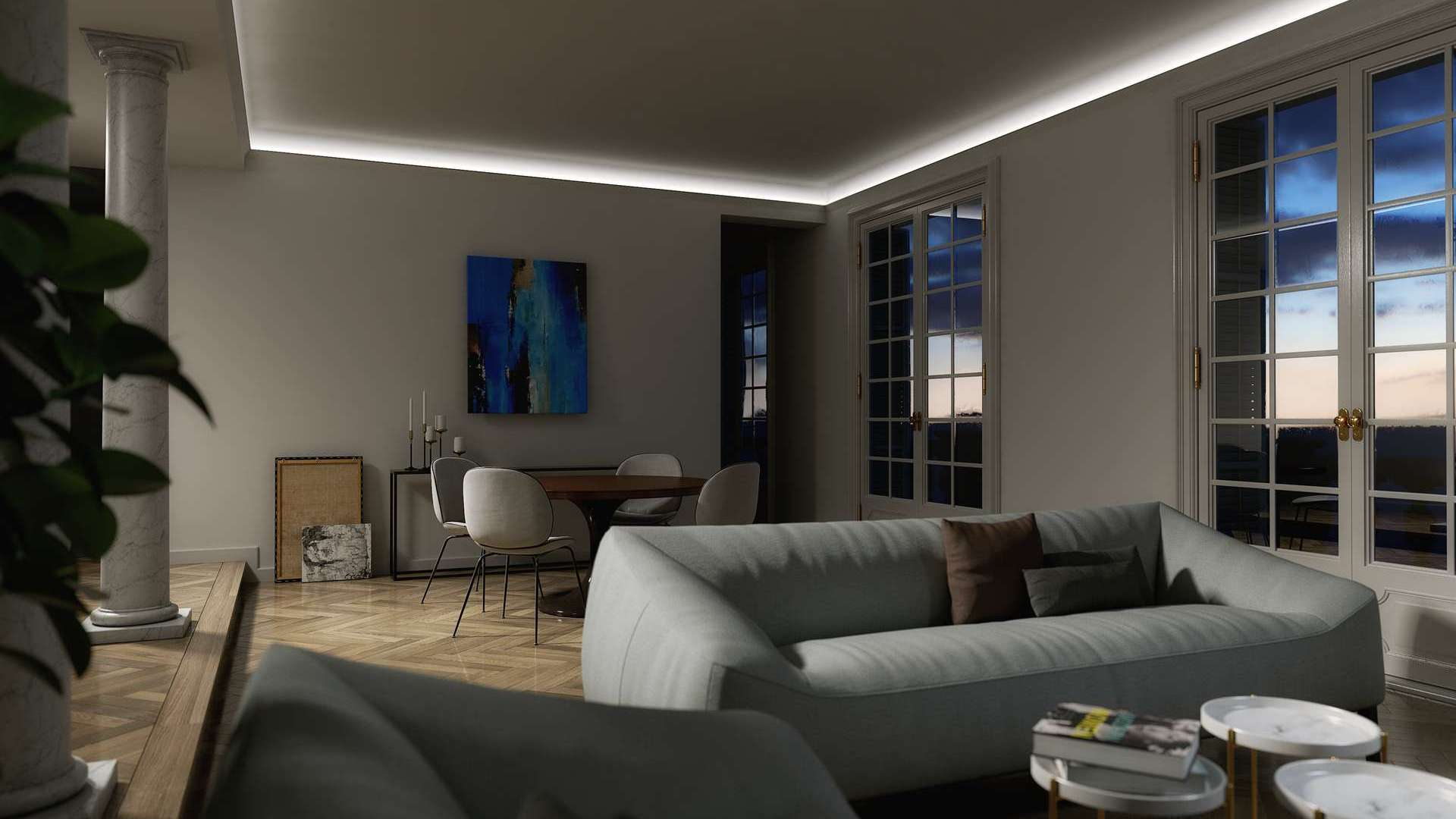 Lumines profile type LOGI lacquered black, 3 m