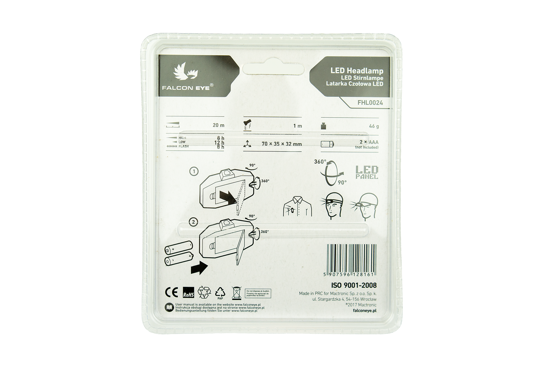 Headlamp, Falcon Eye Blaze 2.3 70 lm