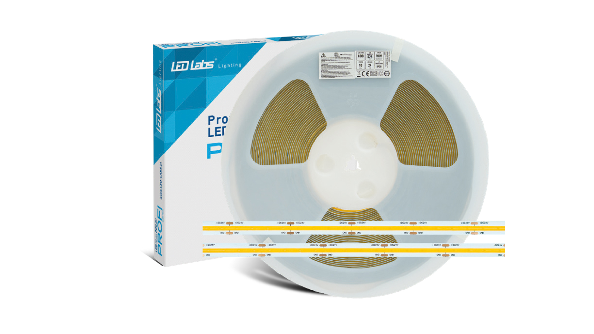 PROFI 24 V 2640 LED STRIP COB 10 W 6500 K RA 90 - 25 m