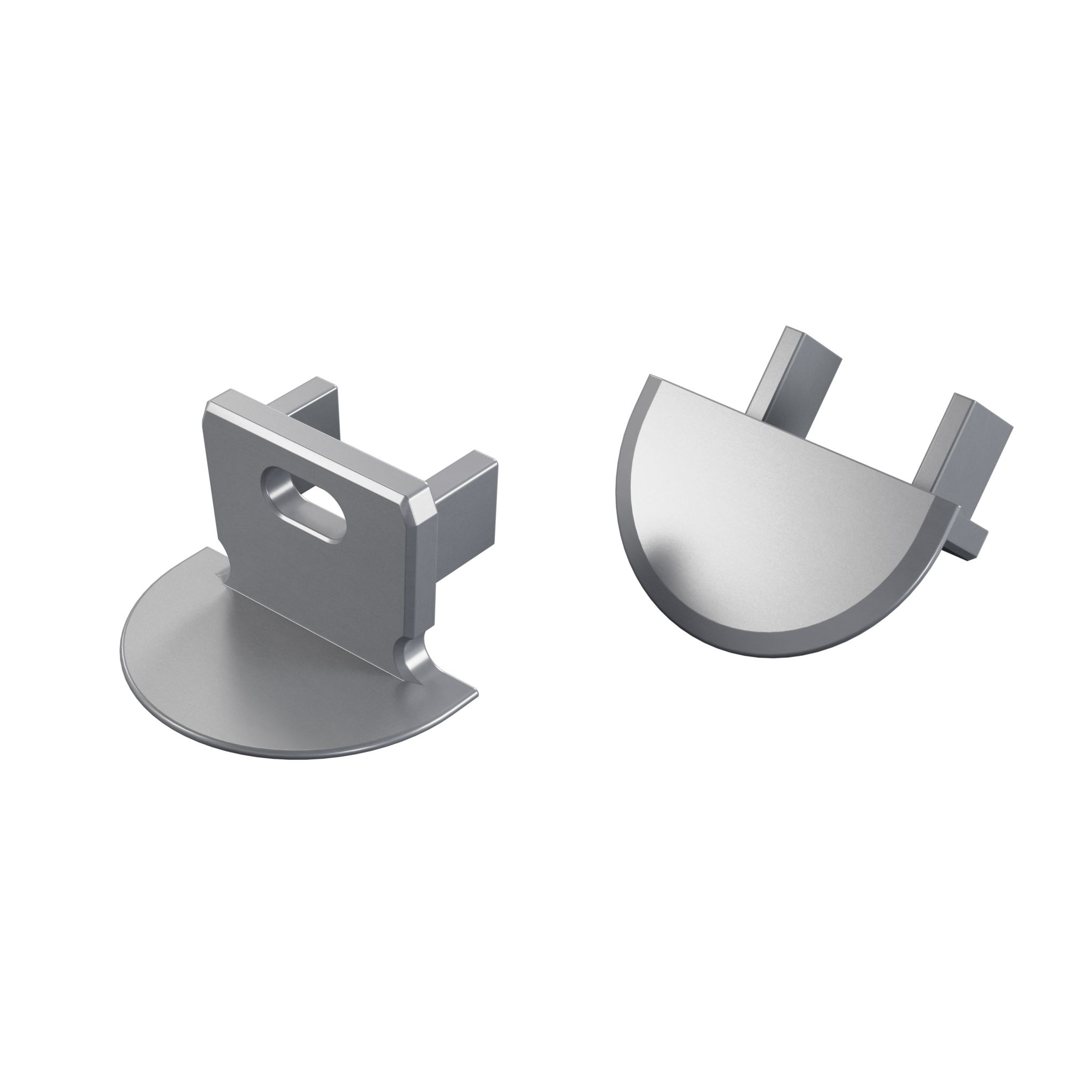 LUMINES ALU End cap axin silver anodized with a hole