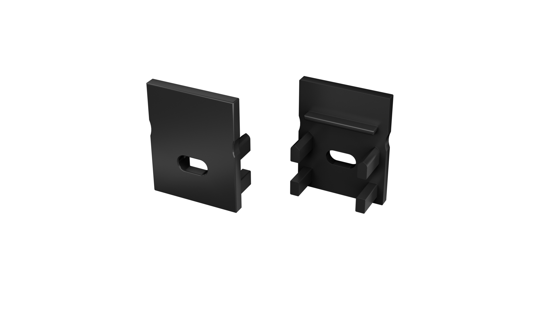 LUMINES ALU End cap Slimo black lacquered with a hole