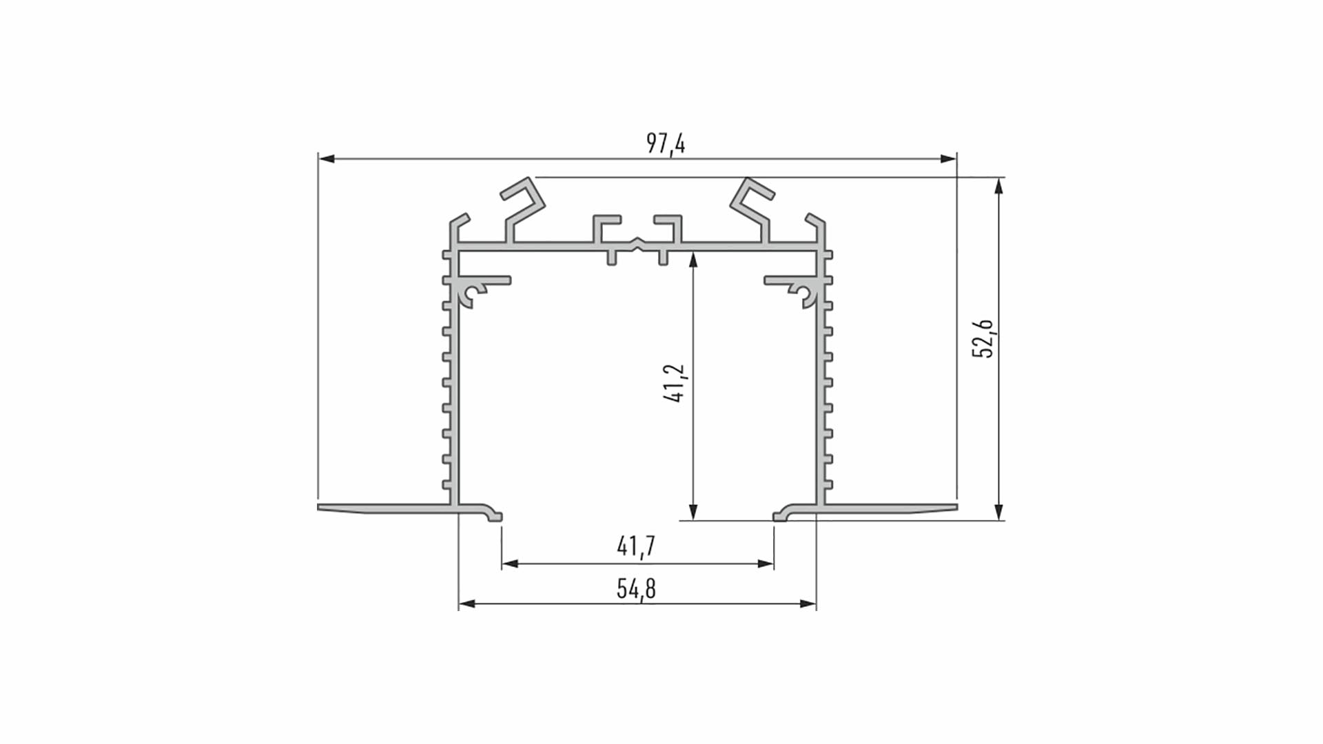 Lumines profile type Talia M3 lacquered black, 1 m