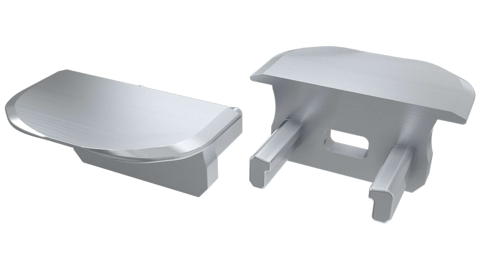 LUMINES ALU end cap B silver with a hole round finish