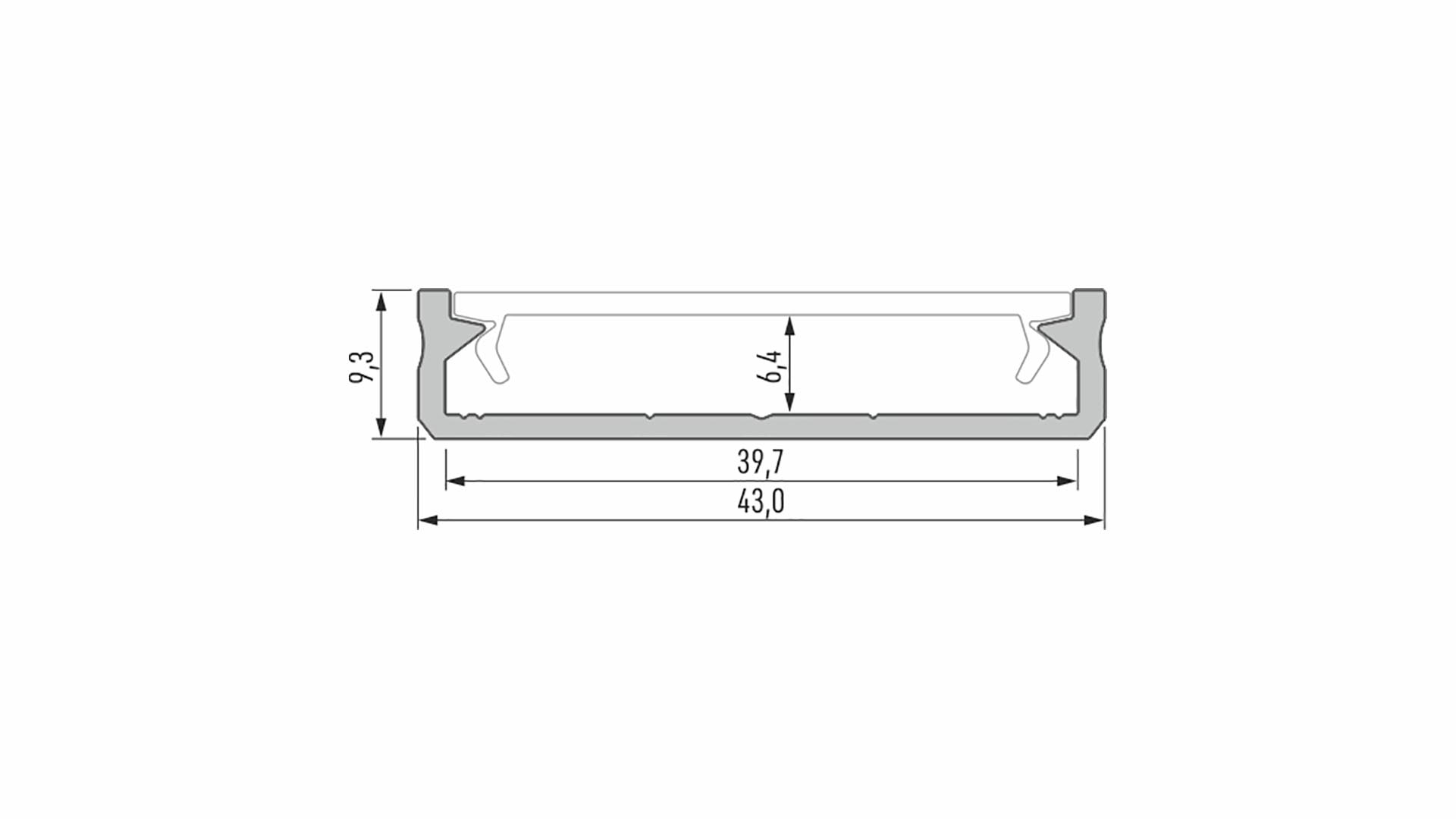Lumines profile type SOLIS anodized black, 2,02 m