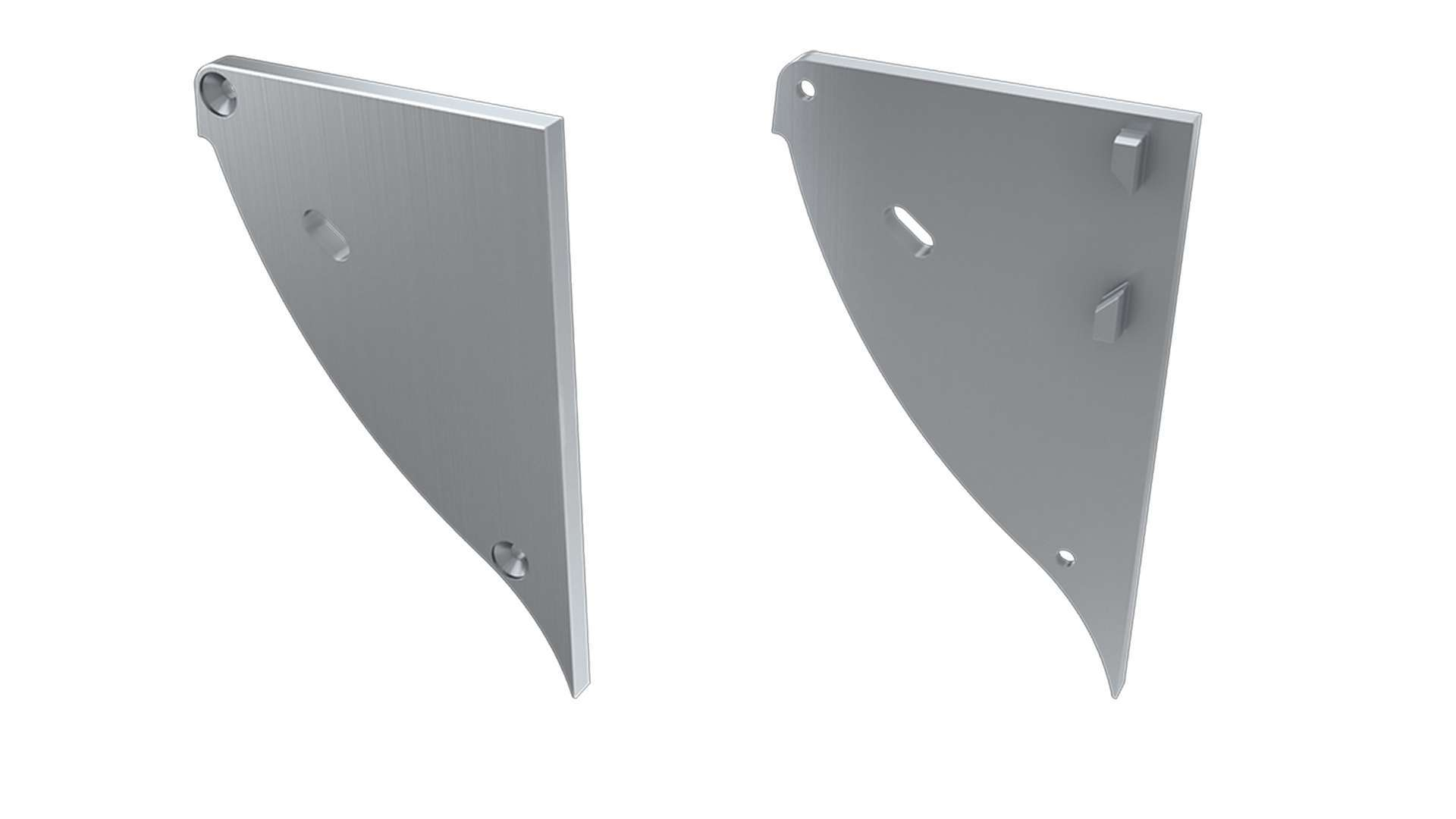 LUMINES ALU end cap CONVA silver left with a hole