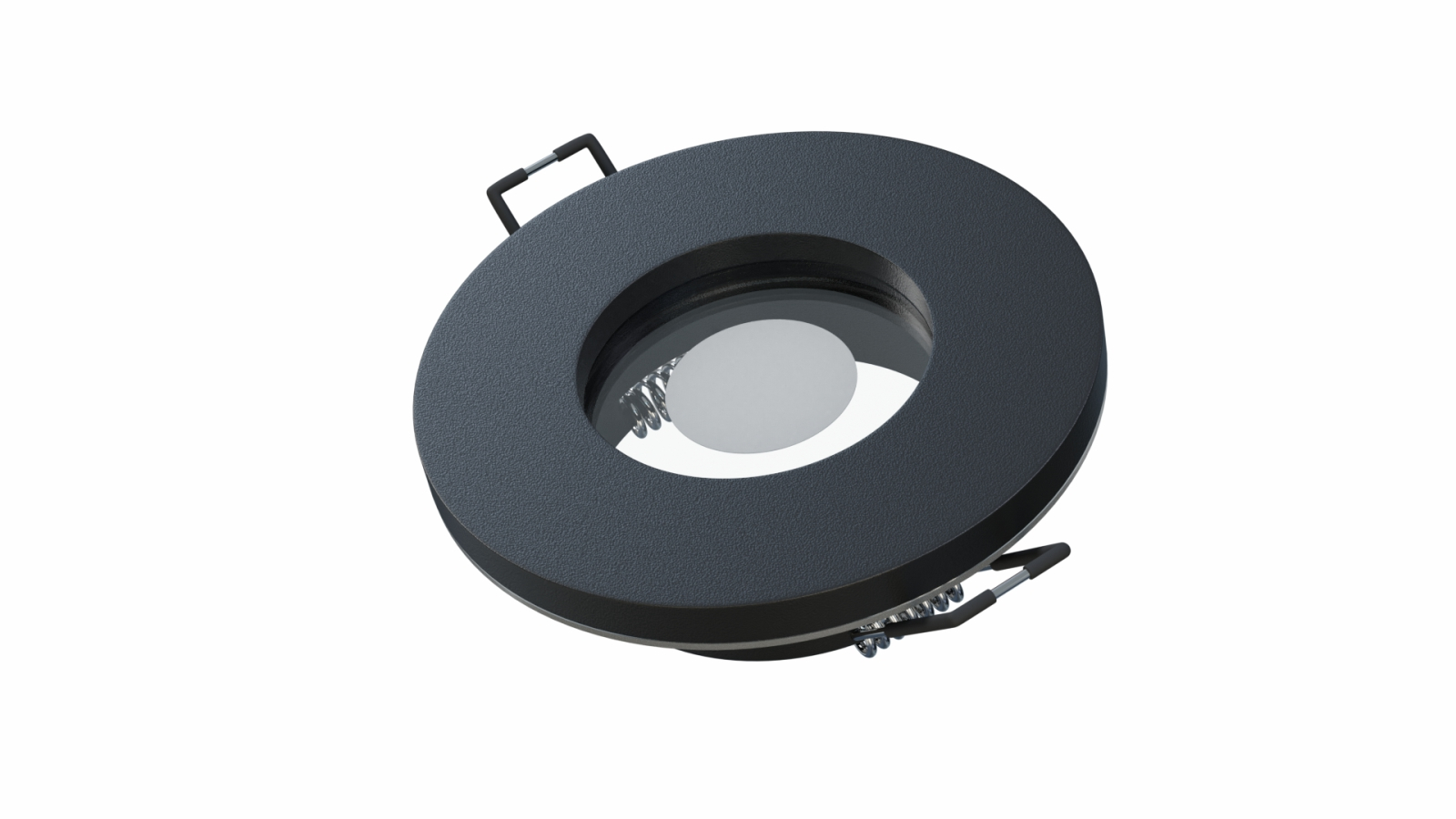 Ceiling lighting point fitting Aqua cast round Fixted black