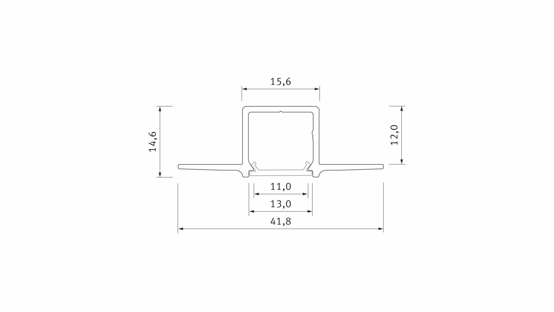 Profile LUMINES type Gaudi silver anodized 3 m
