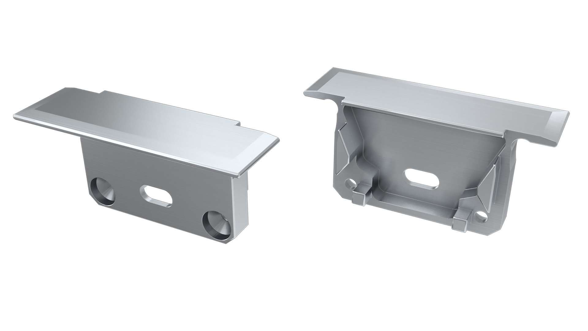 LUMINES ALU end cap inSILEDA silver with a hole