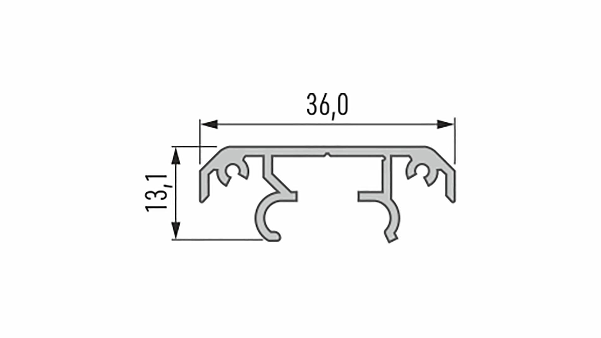 Lumines profile type Talia M1 lacquered black, 3 m
