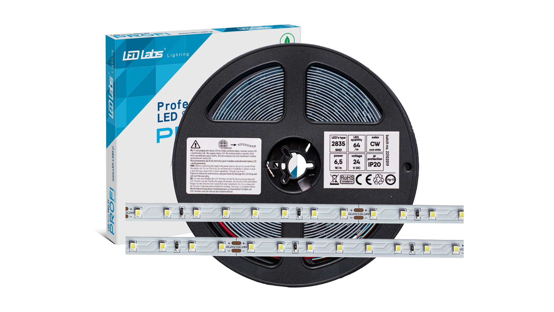 PROFI 24 V 320 LED STRIP 2835 SMD 6.5 W 3000 K 130 lm/W