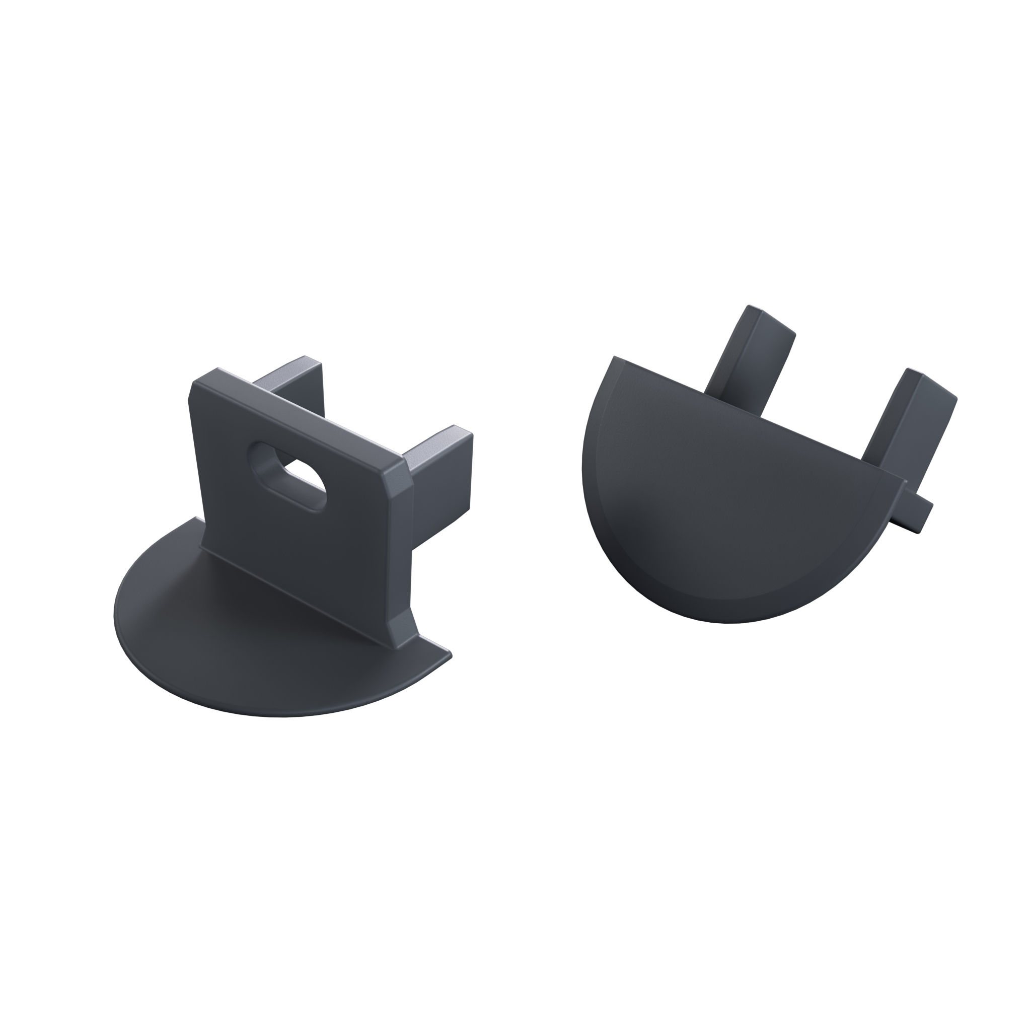 LUMINES End cap axin Rock Anthracite with hole