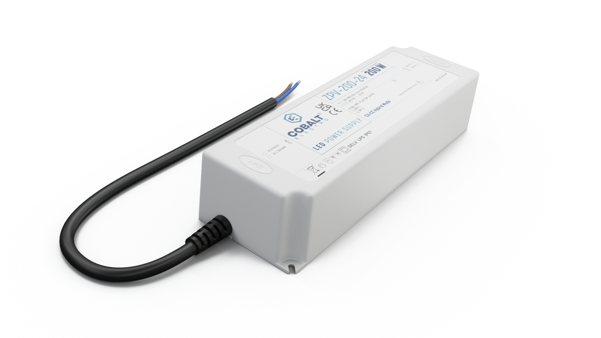 CobaltElectro 200W 24V IP67 ZPV LED power supply