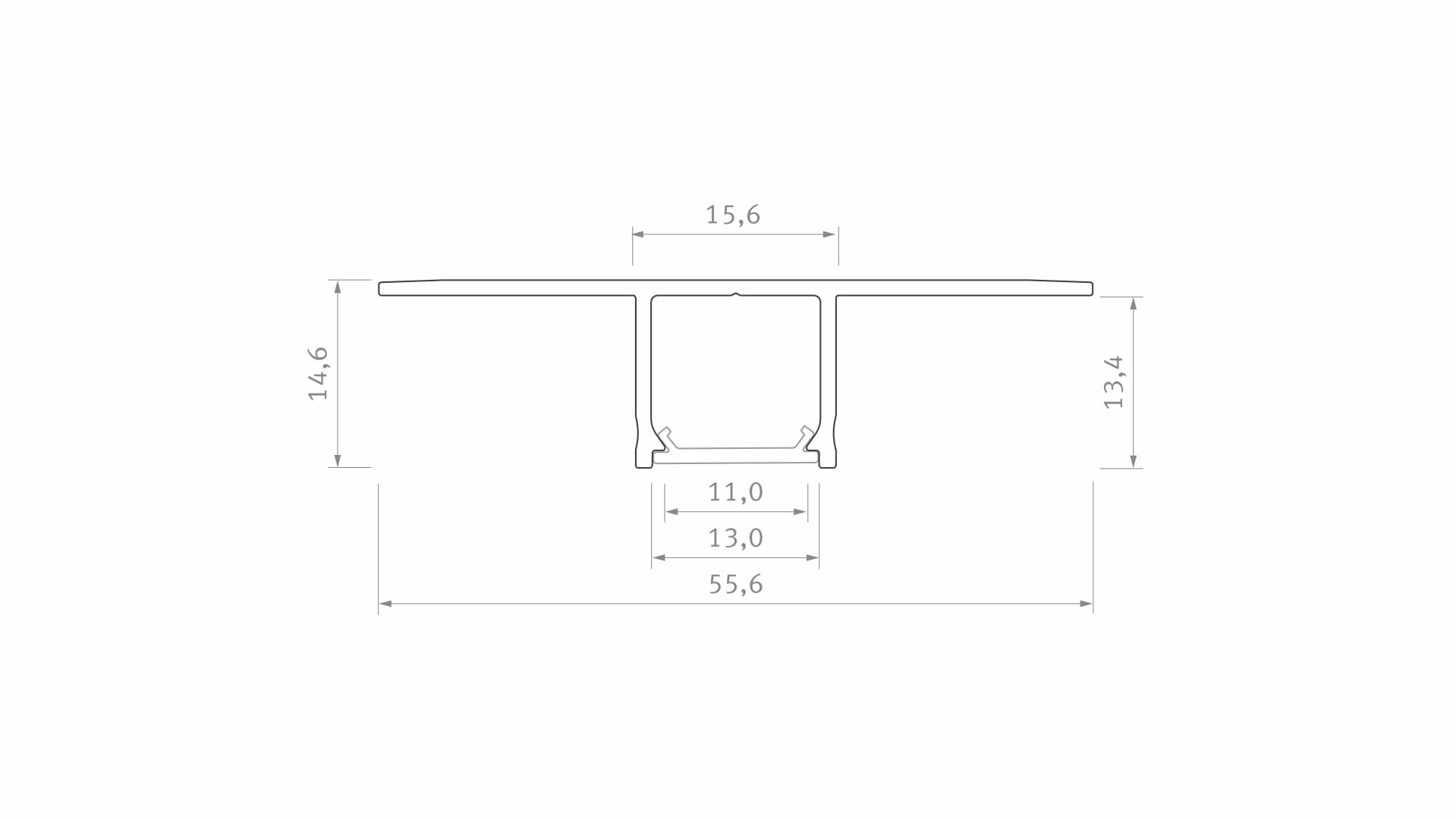 Profile LUMINES type Falco silver anodized 3 m