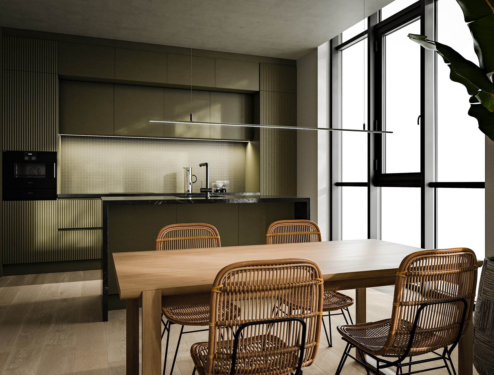 Profile LUMINES type atom white lacquered 1 m