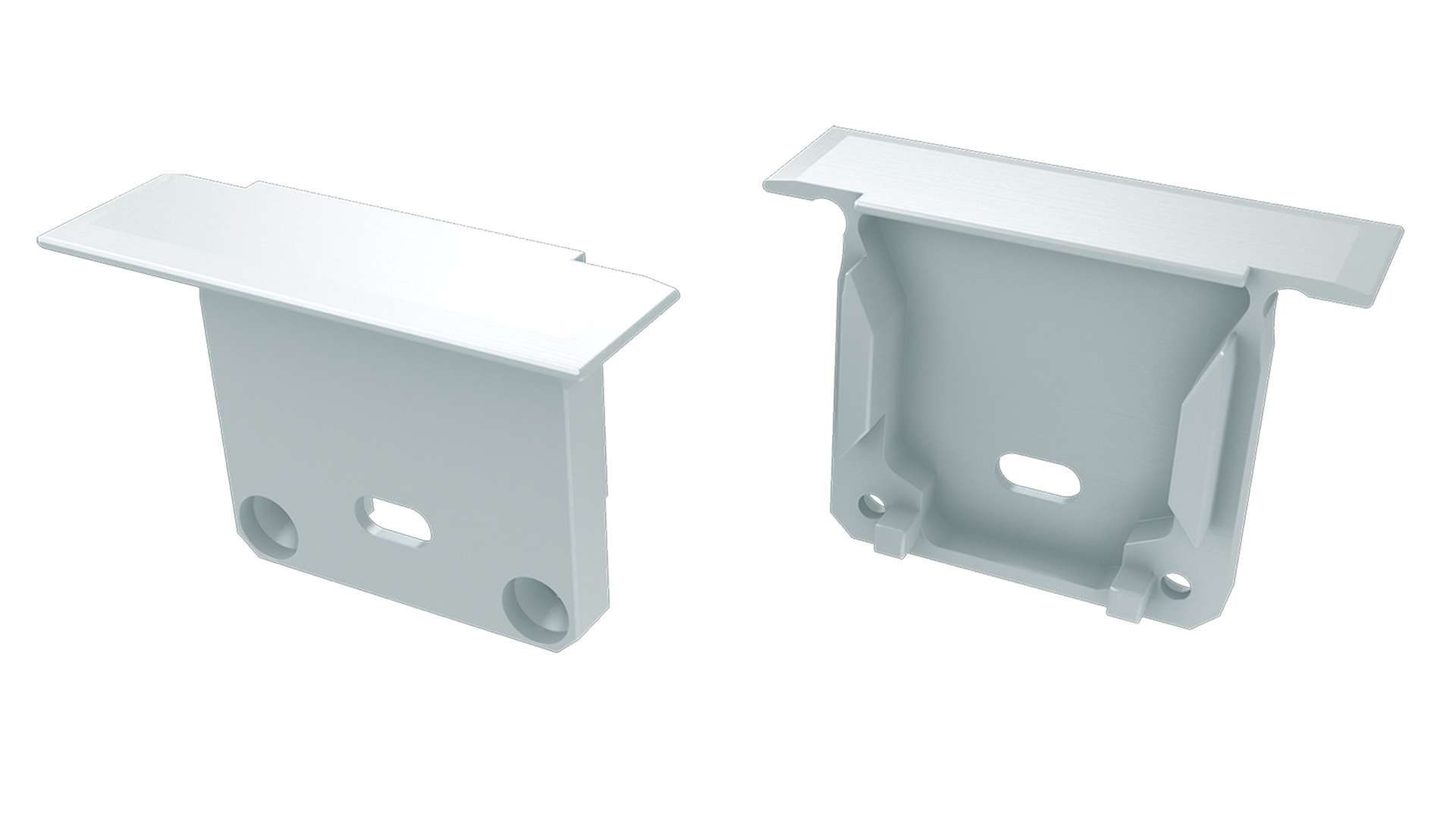 LUMINES ALU end cap inDILEDA white with a hole