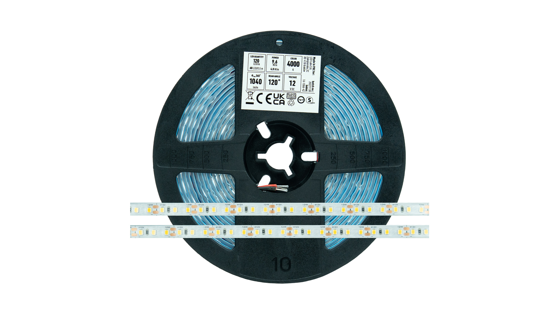 STD 12 V 600 LED STRIP 2835 9.6 W 4000  K RA 80 IP65HS