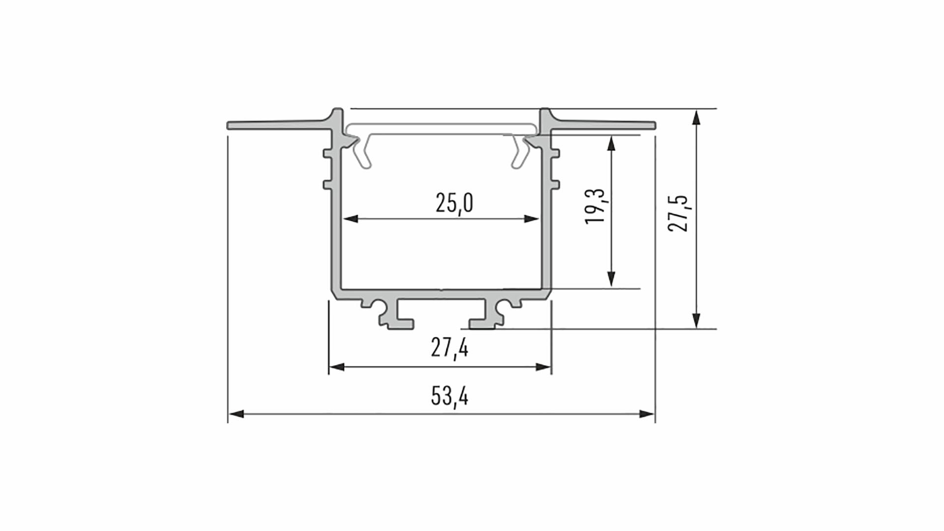 Lumines profile type Subli lacquered white, 3 m