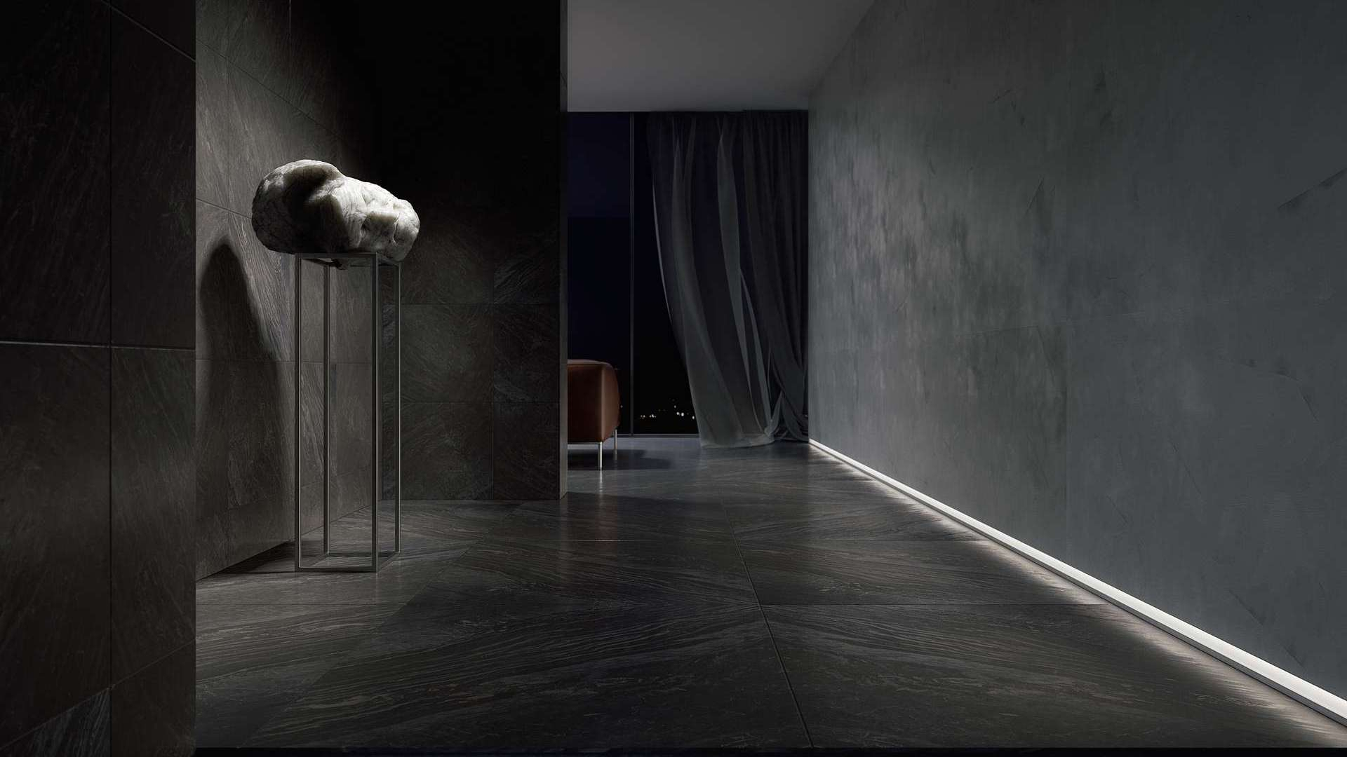 Lumines profile type TIANO lacquered black, 2,02 m